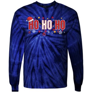 SantaS Big Ho Ho Ho And His Hat Christmas Tie-Dye Long Sleeve Shirt