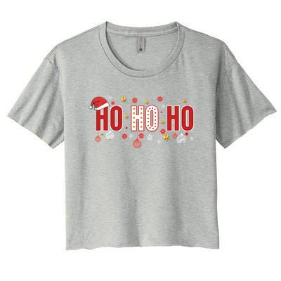 SantaS Big Ho Ho Ho And His Hat Christmas Women's Crop Top Tee