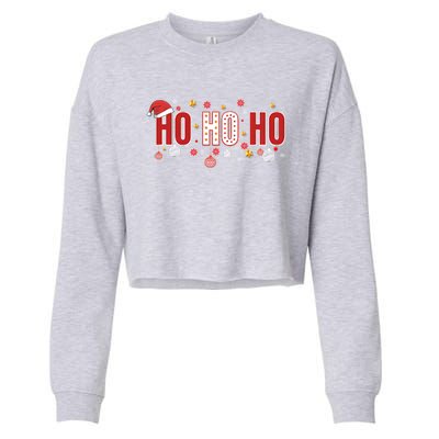 SantaS Big Ho Ho Ho And His Hat Christmas Cropped Pullover Crew