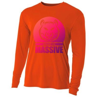 Solid Bear Head Beast Grey Gym Fitness Bodybuilding Training Gift Cooling Performance Long Sleeve Crew