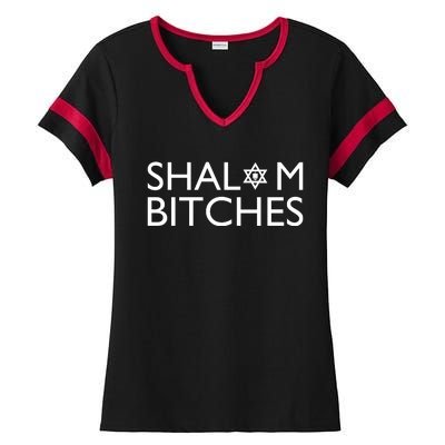 Shalom Bitches Hanukkah Ladies Halftime Notch Neck Tee