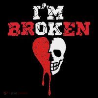 Skull Broken Heart Im Broken Invisible Illness IM Ok Broken Drawstring Bag