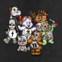 Scare Bears Halloween Creepy 7 Panel Mesh Trucker Snapback Hat