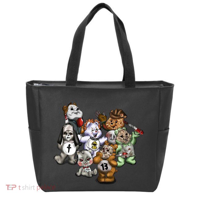Scare Bears Halloween Creepy Zip Tote Bag