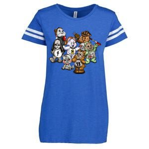 Scare Bears Halloween Creepy Enza Ladies Jersey Football T-Shirt