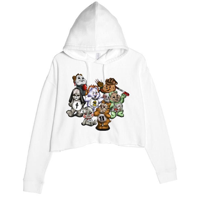 Scare Bears Halloween Creepy Crop Fleece Hoodie