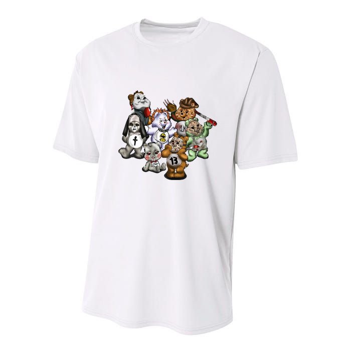Scare Bears Halloween Creepy Youth Performance Sprint T-Shirt