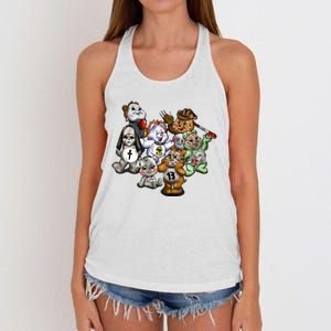 Scare Bears Halloween Creepy Women's Knotted Racerback Tank