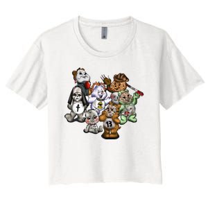 Scare Bears Halloween Creepy Women's Crop Top Tee