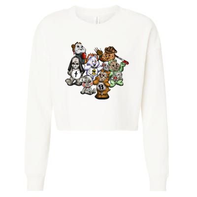 Scare Bears Halloween Creepy Cropped Pullover Crew