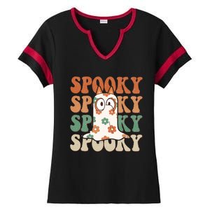 Spooky Bingo Happy Heelerween Halloween Bingo Boo Trick Or Treat Ladies Halftime Notch Neck Tee