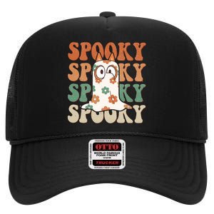 Spooky Bingo Happy Heelerween Halloween Bingo Boo Trick Or Treat High Crown Mesh Back Trucker Hat