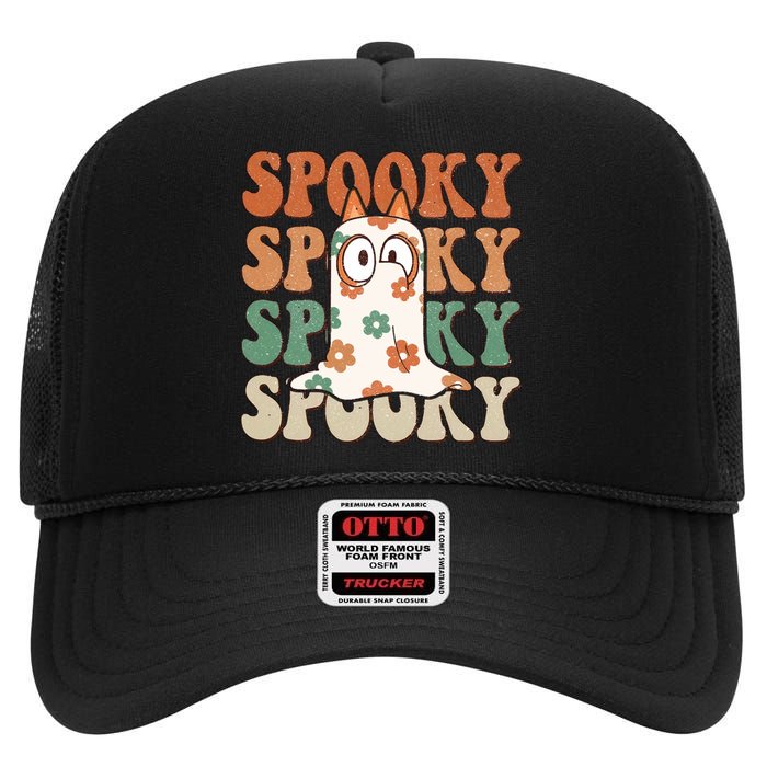 Spooky Bingo Happy Heelerween Halloween Bingo Boo Trick Or Treat High Crown Mesh Back Trucker Hat