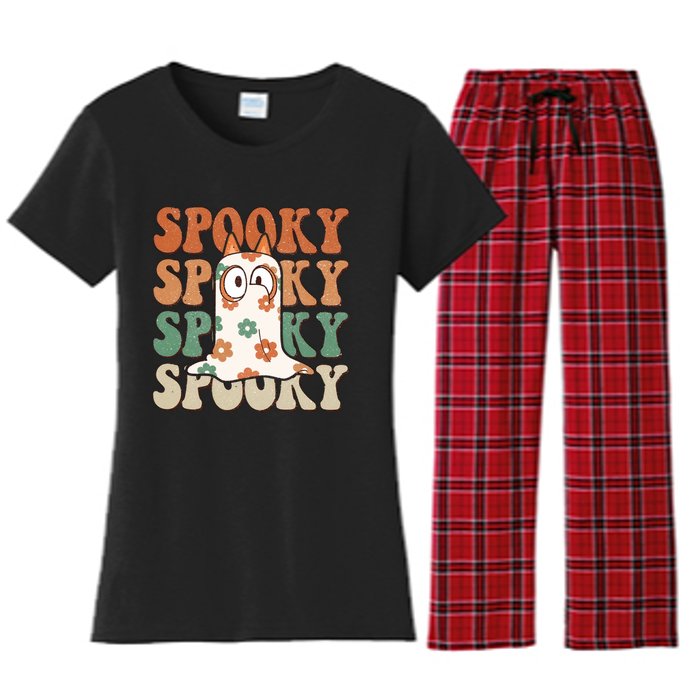 Spooky Bingo Happy Heelerween Halloween Bingo Boo Trick Or Treat Women's Flannel Pajama Set