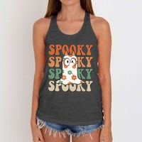 Spooky Bingo Happy Heelerween Halloween Bingo Boo Trick Or Treat Women's Knotted Racerback Tank