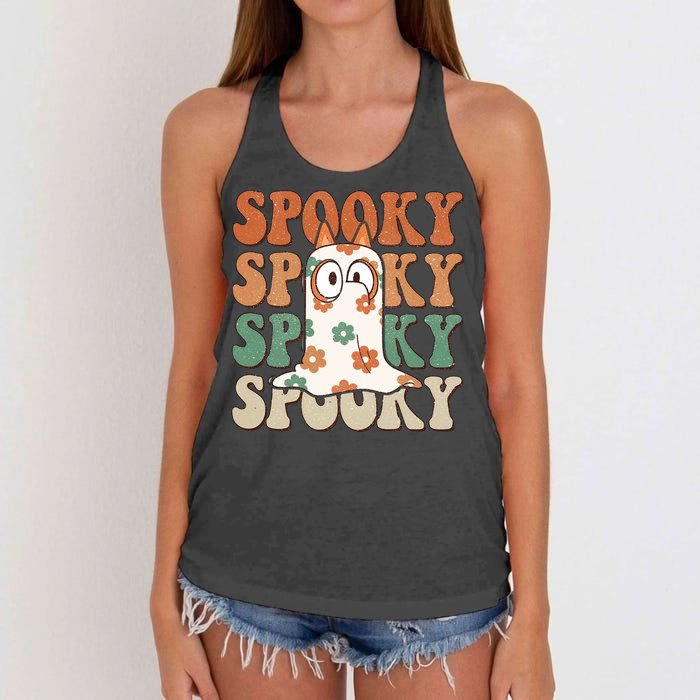 Spooky Bingo Happy Heelerween Halloween Bingo Boo Trick Or Treat Women's Knotted Racerback Tank