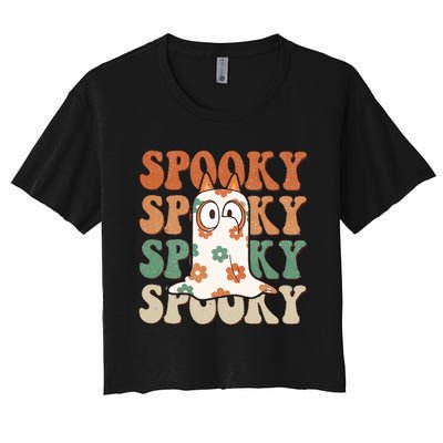 Spooky Bingo Happy Heelerween Halloween Bingo Boo Trick Or Treat Women's Crop Top Tee