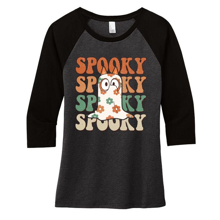 Spooky Bingo Happy Heelerween Halloween Bingo Boo Trick Or Treat Women's Tri-Blend 3/4-Sleeve Raglan Shirt