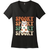 Spooky Bingo Happy Heelerween Halloween Bingo Boo Trick Or Treat Women's V-Neck T-Shirt