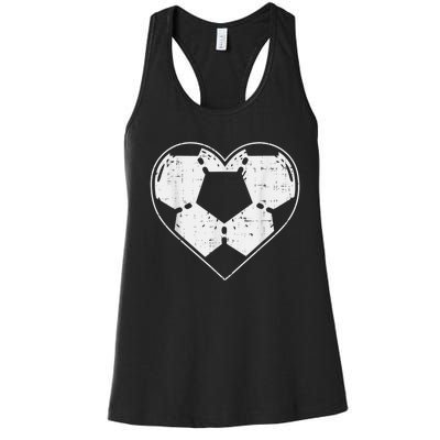 Soccer Ball Heart Sport Football Player Gift Lover Boy Women's Racerback Tank