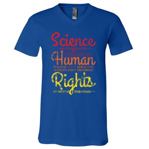 Science Blm Hu Rights Black Lives Pride Kindness Gift V-Neck T-Shirt