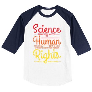 Science Blm Hu Rights Black Lives Pride Kindness Gift Baseball Sleeve Shirt