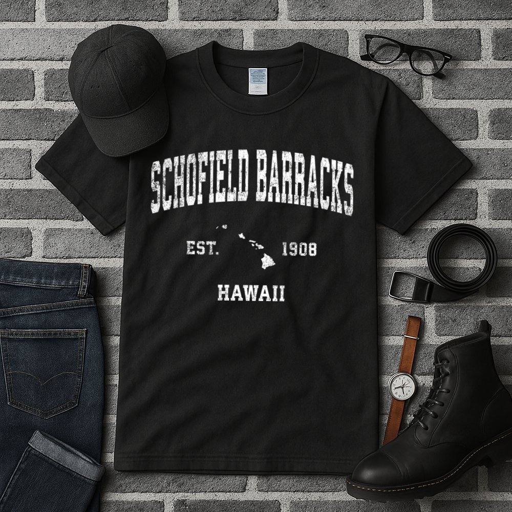 Schofield Barracks Hawaii Hi Vintage Established Sports Design Tall T-Shirt