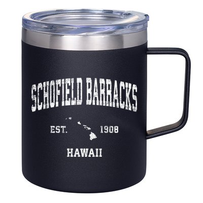 Schofield Barracks Hawaii Hi Vintage Established Sports Design 12oz Stainless Steel Coffee Mug
