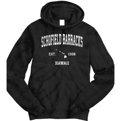 Schofield Barracks Hawaii Hi Vintage Established Sports Design Tie Dye Hoodie