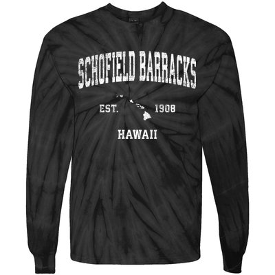Schofield Barracks Hawaii Hi Vintage Established Sports Design Tie-Dye Long Sleeve Shirt