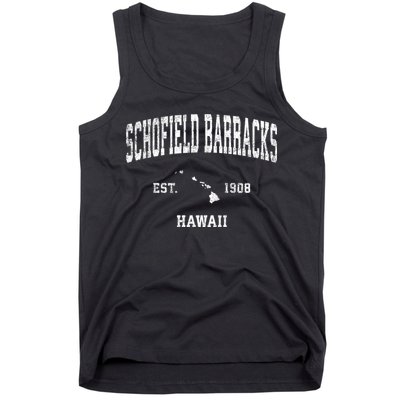 Schofield Barracks Hawaii Hi Vintage Established Sports Design Tank Top