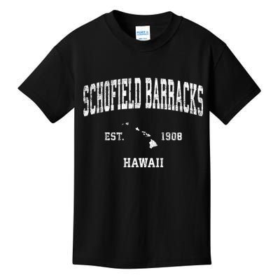 Schofield Barracks Hawaii Hi Vintage Established Sports Design Kids T-Shirt