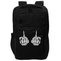 Skeleton Bones Hands Middle Finger Rude Funny Sarcastic Impact Tech Backpack