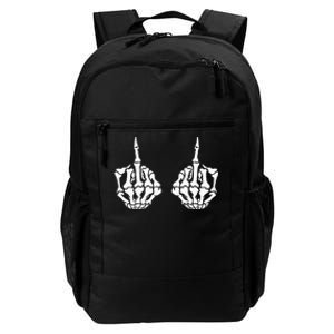 Skeleton Bones Hands Middle Finger Rude Funny Sarcastic Daily Commute Backpack