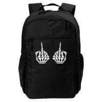 Skeleton Bones Hands Middle Finger Rude Funny Sarcastic Daily Commute Backpack