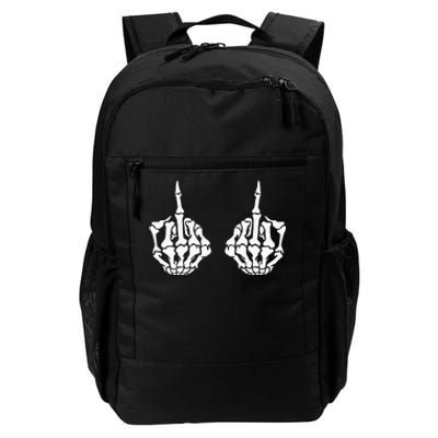 Skeleton Bones Hands Middle Finger Rude Funny Sarcastic Daily Commute Backpack