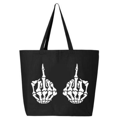 Skeleton Bones Hands Middle Finger Rude Funny Sarcastic 25L Jumbo Tote