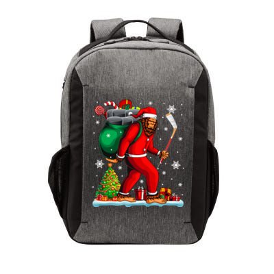 Santa Bigfoot Holding Hockey Equipt Xmas Player Lover Gift Vector Backpack