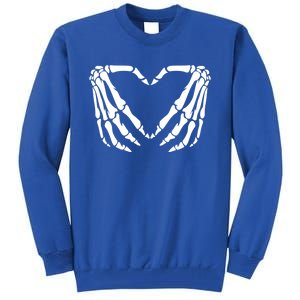 Skeleton Bones Hands Love Heart Hand Sign Gesture Cute Gift Tall Sweatshirt