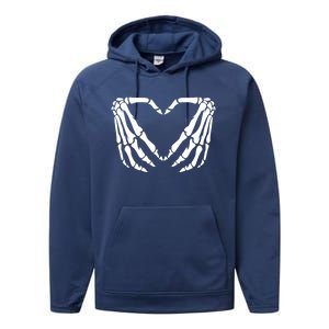 Skeleton Bones Hands Love Heart Hand Sign Gesture Cute Gift Performance Fleece Hoodie