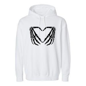 Skeleton Bones Hands Love Heart Hand Sign Gesture Cute Gift Garment-Dyed Fleece Hoodie