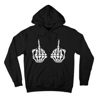 Skeleton Bones Hands Middle Finger Rude Funny Sarcastic Hoodie