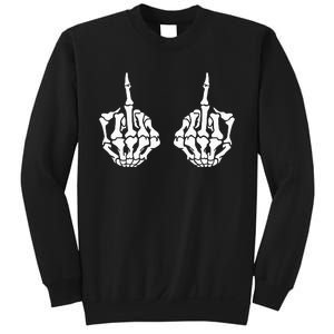 Skeleton Bones Hands Middle Finger Rude Funny Sarcastic Sweatshirt