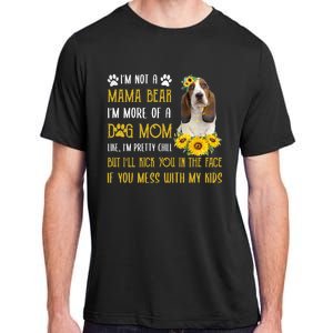 Sunflower Basset Hound Mom Mothers Day Dog Mom Gift Adult ChromaSoft Performance T-Shirt