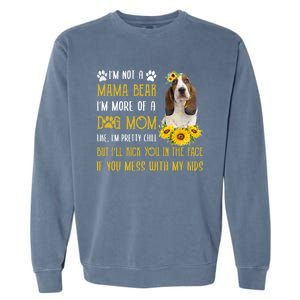 Sunflower Basset Hound Mom Mothers Day Dog Mom Gift Garment-Dyed Sweatshirt