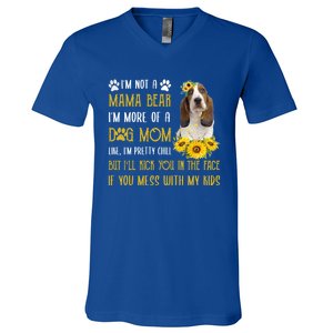 Sunflower Basset Hound Mom Mothers Day Dog Mom Gift V-Neck T-Shirt