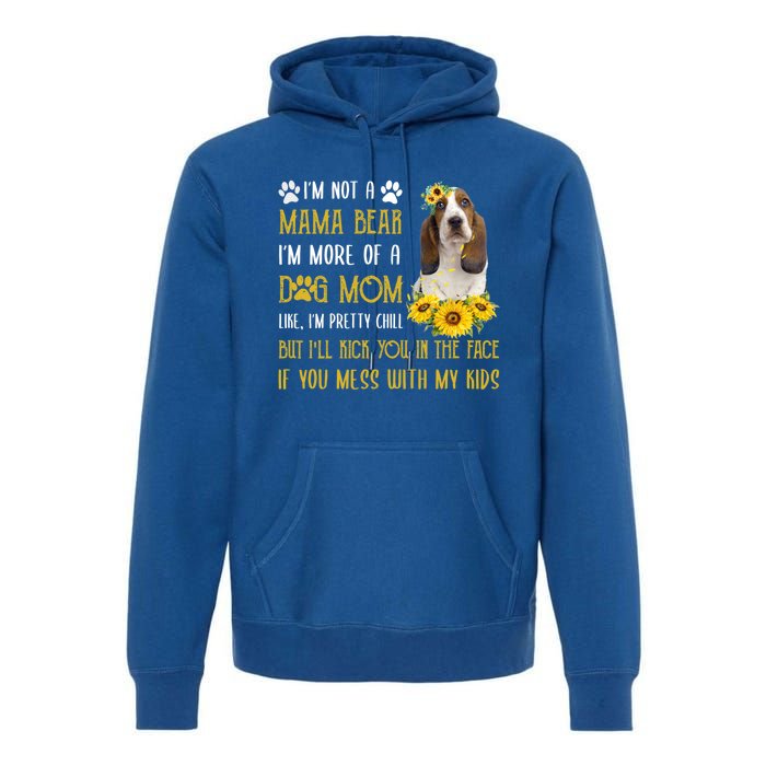 Sunflower Basset Hound Mom Mothers Day Dog Mom Gift Premium Hoodie