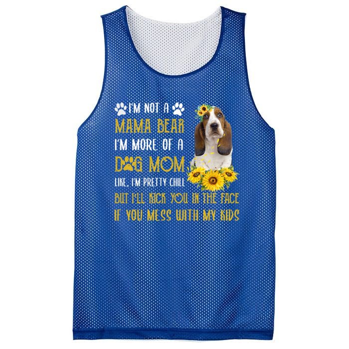 Sunflower Basset Hound Mom Mothers Day Dog Mom Gift Mesh Reversible Basketball Jersey Tank