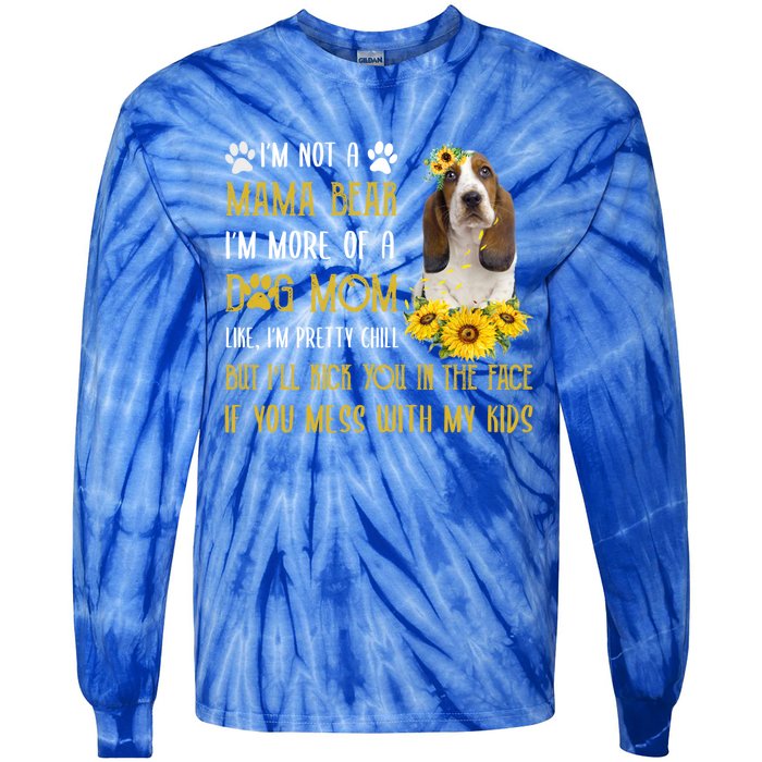 Sunflower Basset Hound Mom Mothers Day Dog Mom Gift Tie-Dye Long Sleeve Shirt