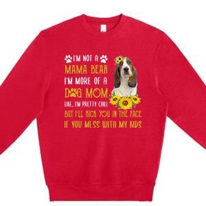 Sunflower Basset Hound Mom Mothers Day Dog Mom Gift Premium Crewneck Sweatshirt